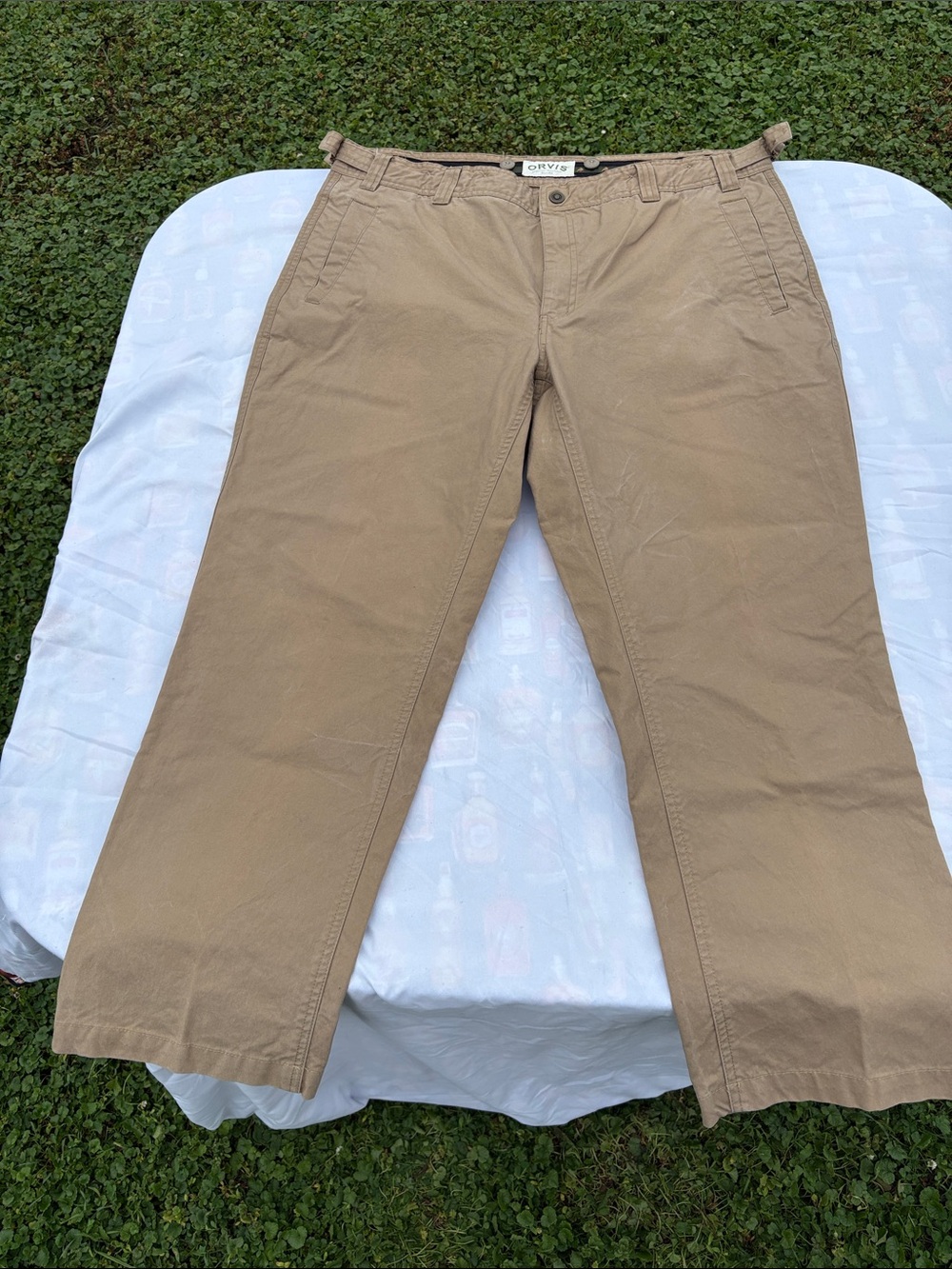 Orvis Men’s Khaki/Tan Chino Pants with side adjusters